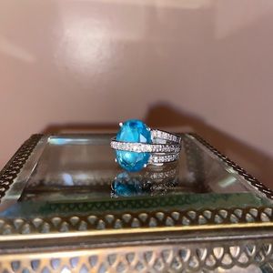 Blue Crystal Statement Ring